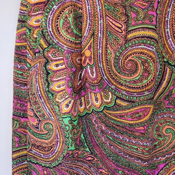 J. Crew Vintage 1970's Vibe Neon Paisley Mini Skirt in Size 6 - Picture 2 of 8
